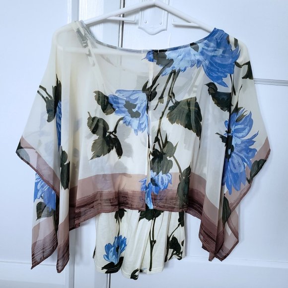 Anthropologie Chiffon Floral Top - Picture 2 of 4